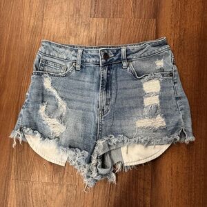Just USA Blue Distressed Jean Shorts